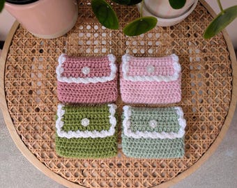 Crochet Card Holder, Flower Purse Wallet