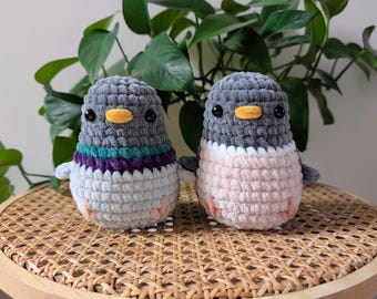 Soft Crochet Pigeon and Wood Pigeon Plushie Friend