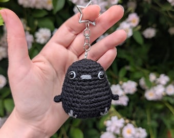 Crochet Crow Raven Keyring Plush