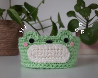 Crochet Frog Trinket Tray Cute Desk Decor