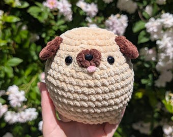 Crochet Pug Dog Plushie Fawn or Black