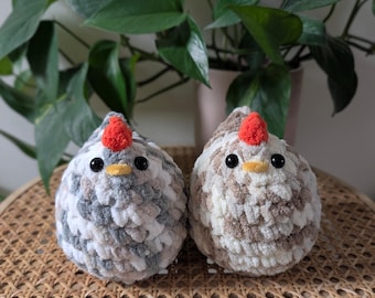 Soft Speckled Crochet Chicken Hen Plushie
