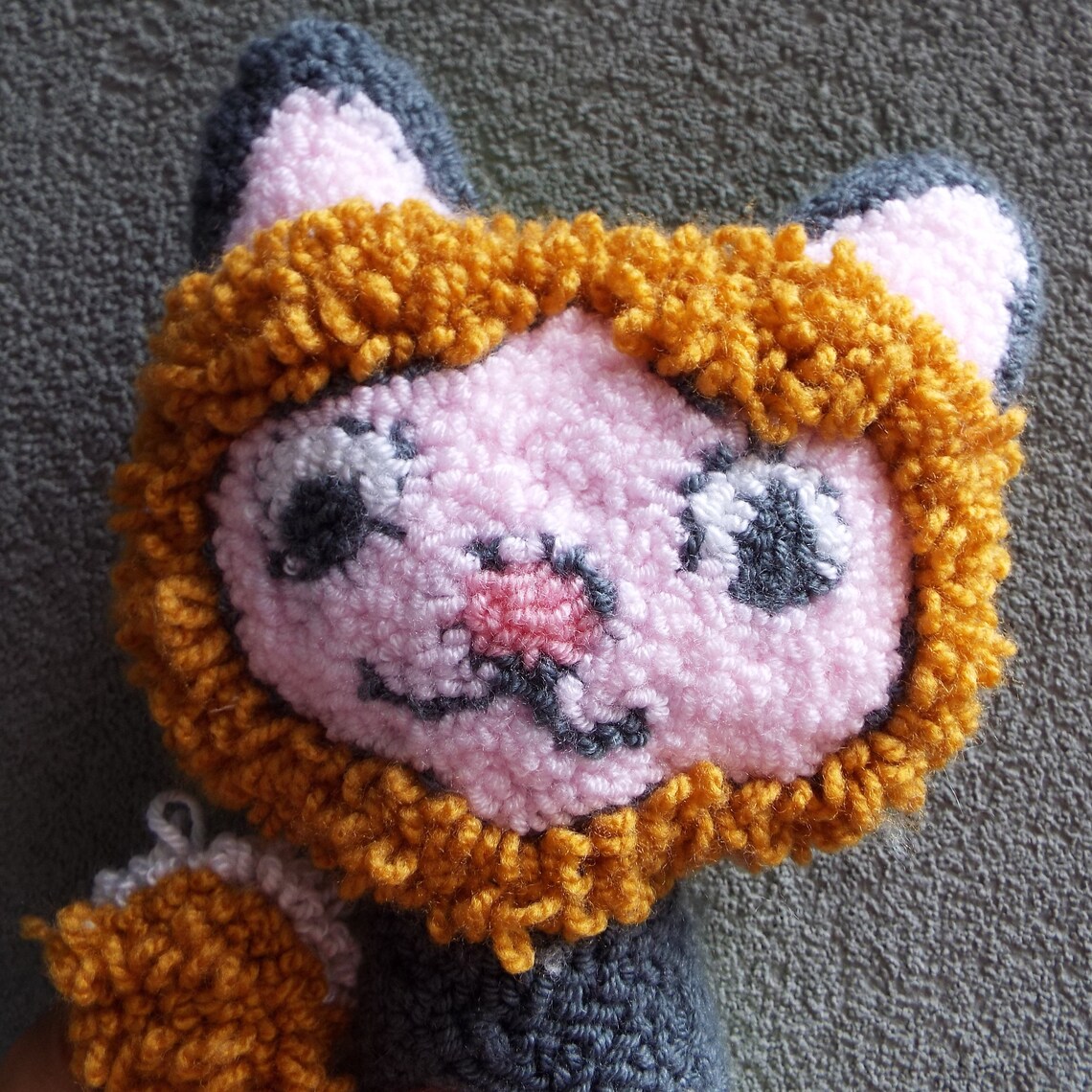 Punch needle stuffed toy / Sweet cat plush toy / Punch needle Etsy