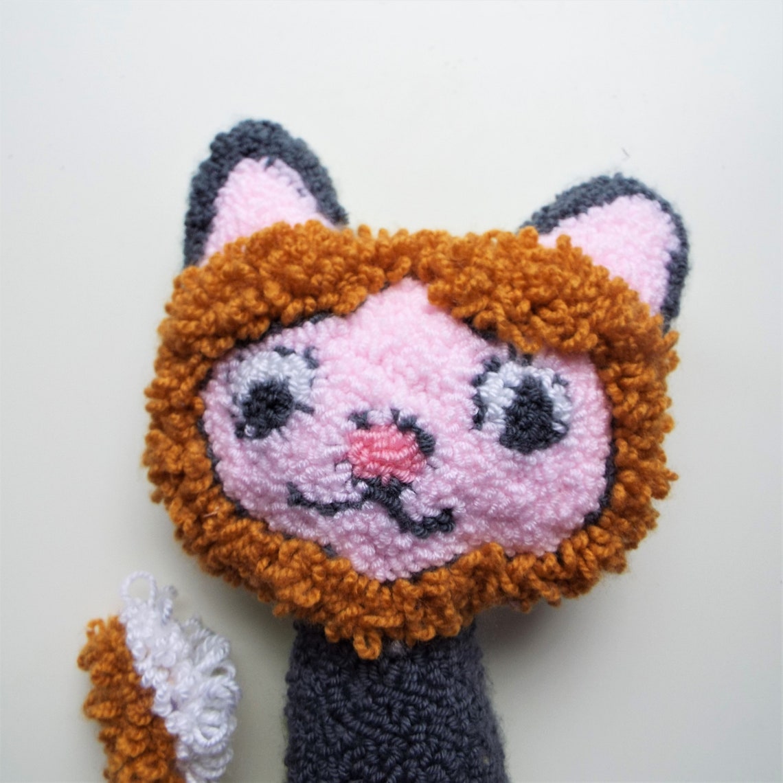 Punch needle stuffed toy / Sweet cat plush toy / Punch needle Etsy