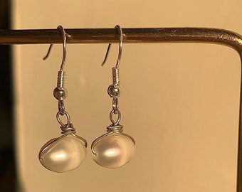 Freshwater Pearls Upcycled Silver Plated Earrings