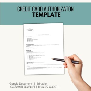 Credit Card Authorization Form Template | Editable Google Doc | Virtual Assistant Client Payment Form