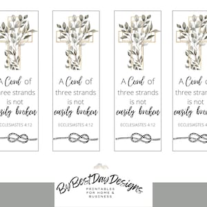Printable Bible Verse Bookmarks – Ecclesiastes Scripture Set | Prayer Journal Bookmark | Christian Printable Bookmarks for Women