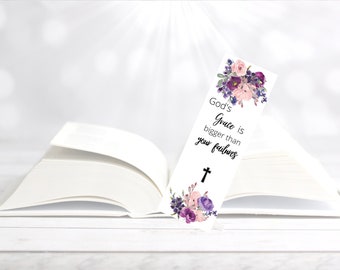 Floral Bible Verse Bookmarks: Christian Scripture, Set of 8 (Digital Download)
