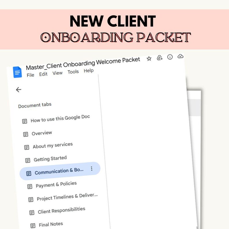 Client Welcome Packet Template for Virtual Assistants Editable Google ...