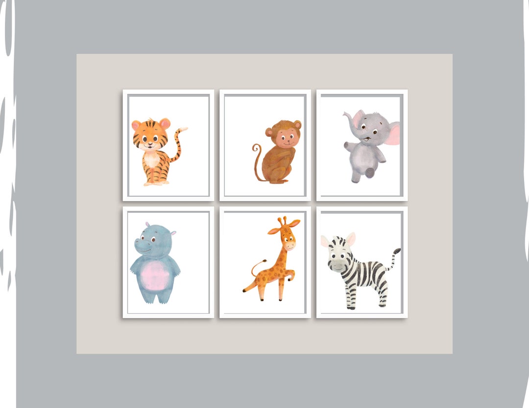 Printable Safari Animals, Safari Nursery Decor, Jungle Animal Prints