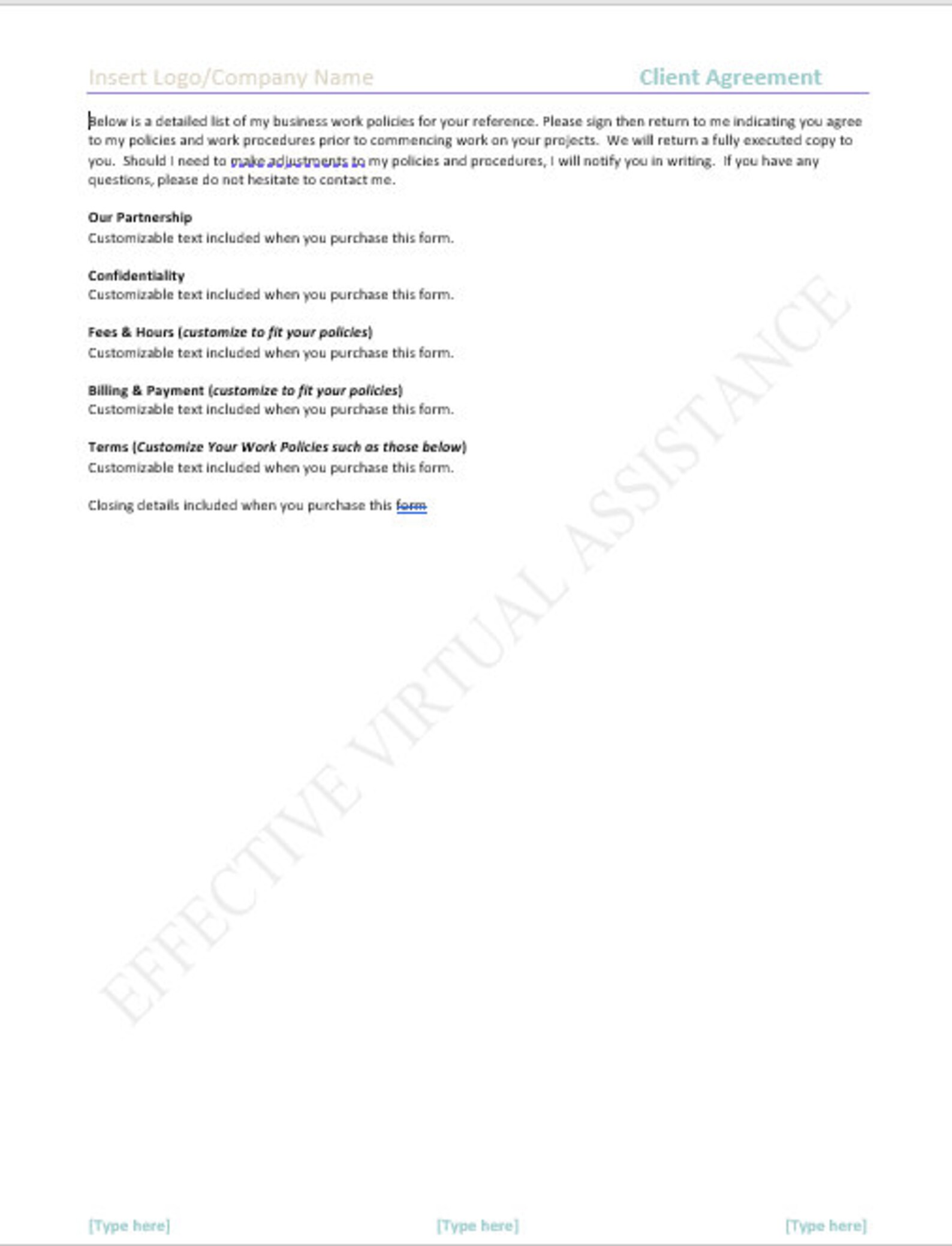 virtual assistant client contract template virtual assistant client contract template