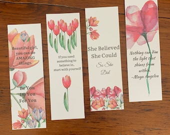 Zakładki do książek z kwiatowymi cytatami dla kobiet: inspirujący zestaw prezentowy (PDF)