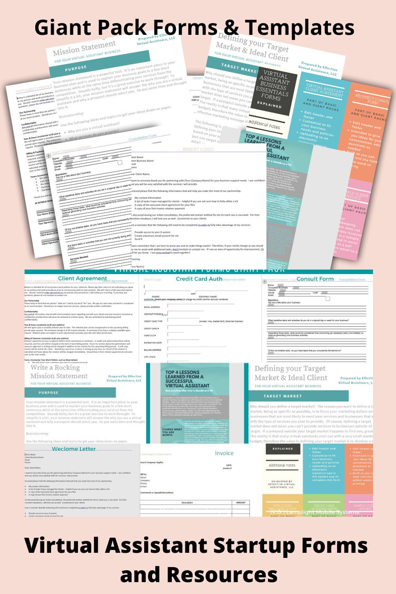 Virtual Assistant Business Forms Bundle Printable Business | Etsy