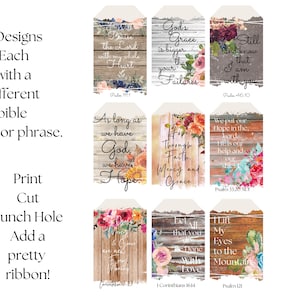 Bijbelcadeaulabels, Bijbelvers cadeaulabels, Bijbellabels, bladwijzer voor schrift, Bijbeldagboeklabels