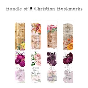 Christian Bookmarks Set of 8, Bible Study Group, Bible Verse Bookmarks