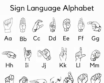 Sign Language Abc  Etsy