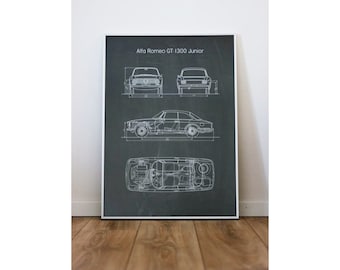 Póster Alfa Romeo GT 1300 Junior (Bertone)