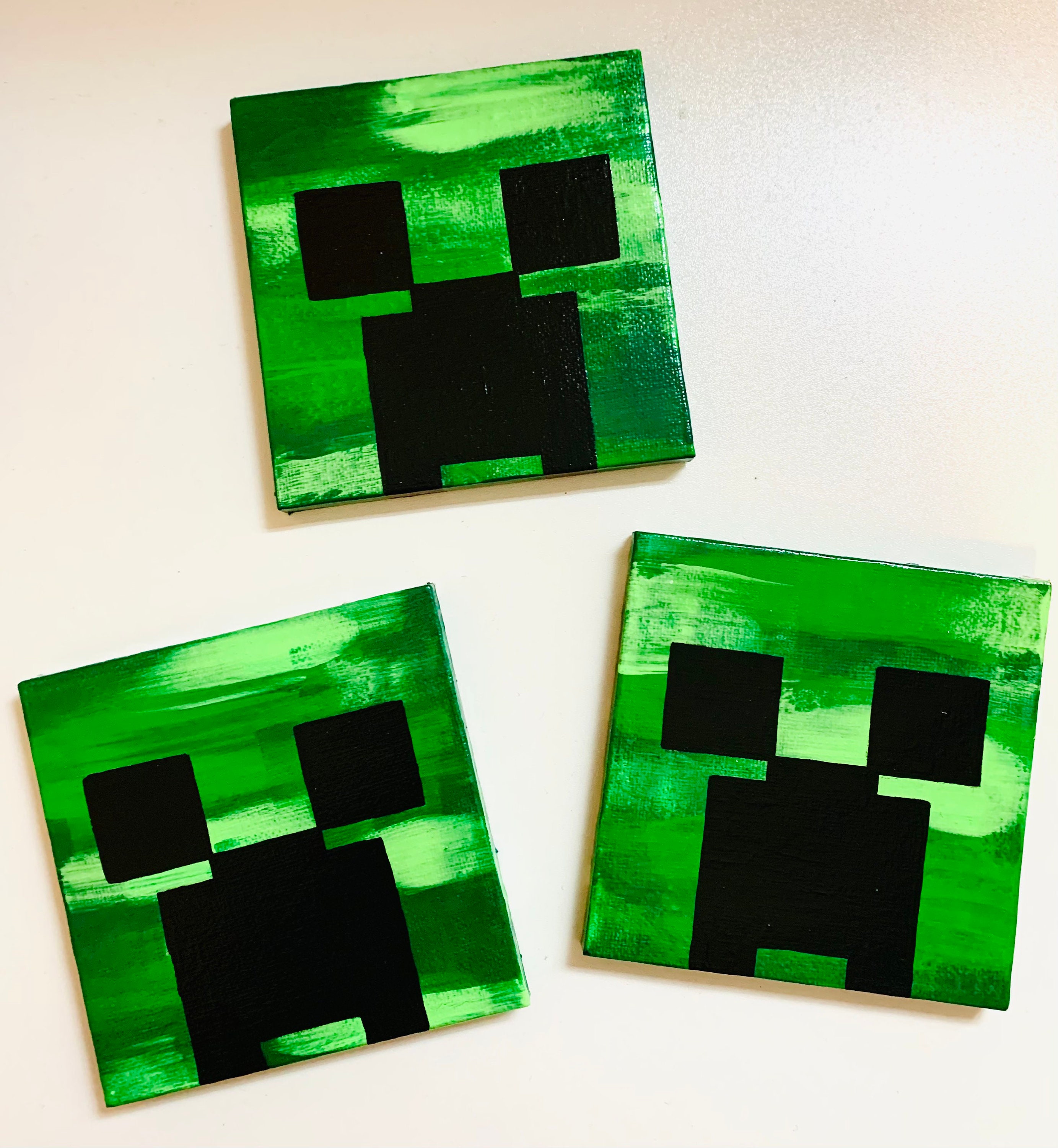 Minecraft Creeper Face 4 X 4 Painting 