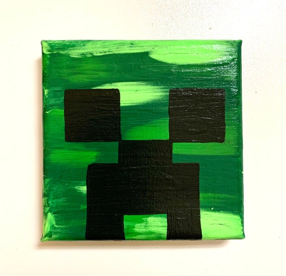 Minecraft Creeper Face 4 X 4 Painting 