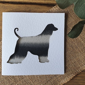 Cartão de galgo afegão, cartão de aniversário de cachorro, cartão de cachorro para o pai, cartões feitos à mão com envelope, cartões de aniversário feitos à mão