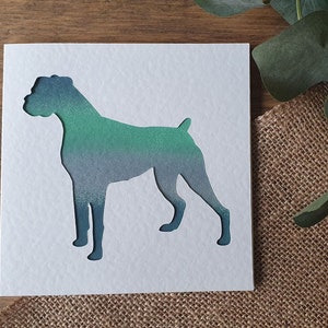 Cartão boxer, cartão personalizado para cachorro, cartão pintado à mão, cartão personalizado, cartão de aniversário, cartão de felicitações, cartão de agradecimento, cartão