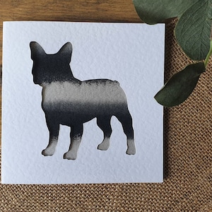Français carte bulldog, carte de chien personnalisée, carte handpainted, carte personnalisée, carte d’anniversaire, carte de voeux, carte de remerciement, carte