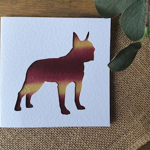 Cartão Boston Terrier, Cartão personalizado para cachorro, Cartão pintado à mão, Cartão personalizado, Cartão de aniversário, Cartão de felicitações, Cartão de agradecimento, Cartão