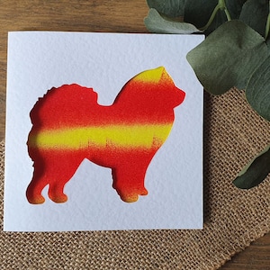 Cartão chow chow, cartão personalizado para cachorro, cartão pintado à mão, cartão personalizado, cartão de aniversário, cartão de felicitações, cartão de agradecimento, cartão