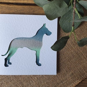 Cartão Dogue Alemão, Cartão personalizado para cachorro, Cartão pintado à mão, Cartão personalizado, Cartão de aniversário, Cartão de felicitações, Cartão de agradecimento, Cartão