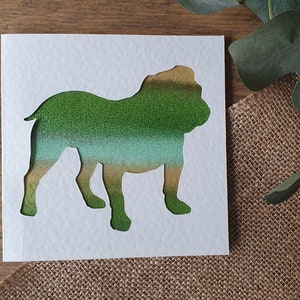 Cartão Bulldog, Cartão personalizado para cachorro, Cartão pintado à mão, Cartão personalizado, Cartão de aniversário, Cartão de felicitações, Cartão de agradecimento, Cartão