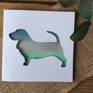 Cartão Basset Hound, Cartão personalizado para cachorro, Cartão pintado à mão, Cartão personalizado, Cartão de aniversário, Cartão de felicitações, Cartão de agradecimento, Cartão