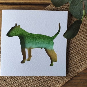 Cartão bull terrier, cartão personalizado para cachorro, cartão pintado à mão, cartão personalizado, cartão de aniversário, cartão de felicitações, cartão de agradecimento, cartão