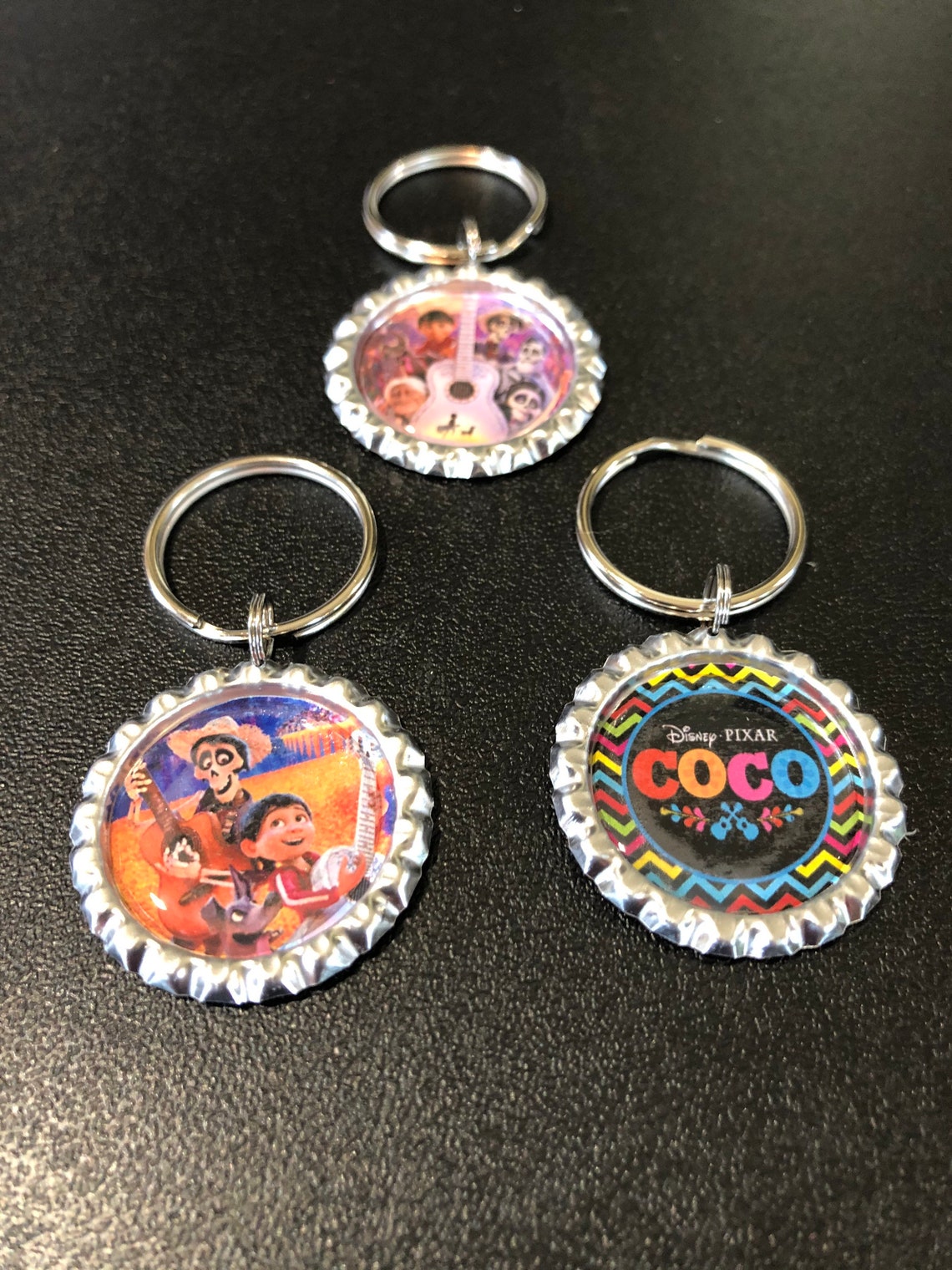 Coco Bottle Cap Keychain Etsy