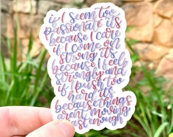 Leslie Knope Motiverende Quote | Parken en Rec Vinyl Sticker | Handgeschreven aquarel | Waterbestendig | Voor waterfles, laptop