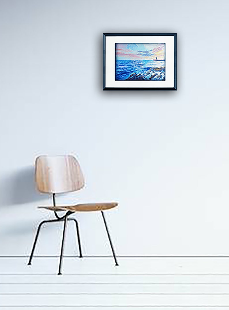 Abstract modern painting Original canvas wall decor Seascape impasto wall art decor