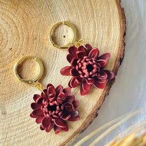 Dahlia earrings | floral earrings| gift for her | valentine gift