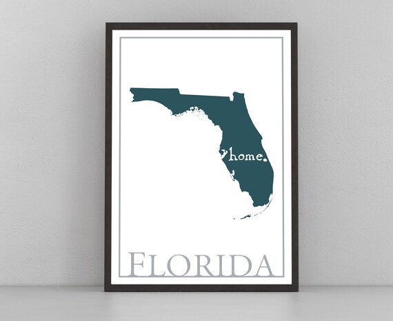 Florida Map Wall Art Florida Modern - Il 570xN.2380651228 O2yc 