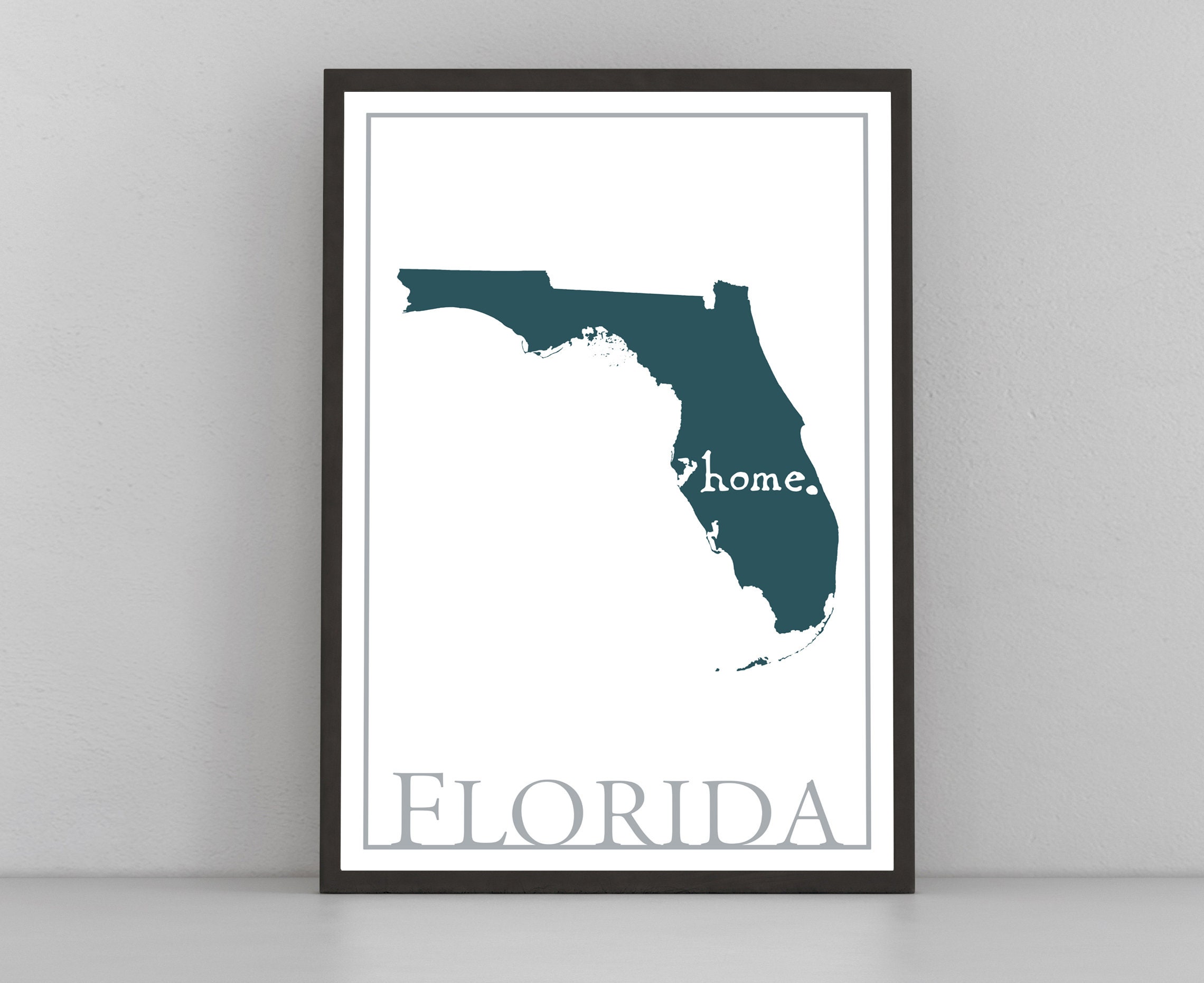 Modern Florida Map Poster Print