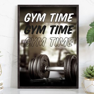 GYM TIME, Gym Posters, Fitness Quotes, Poster Prints, Fitness Decorations, Home Wall Decoration, Workout Quotes, Home Gym Wall Poster Art
