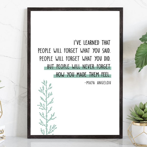 Motivational quotes, Maya Angelou quote print, Home wall decoration, Office wall art, Inspirational wall art Poster print, Quote wall art