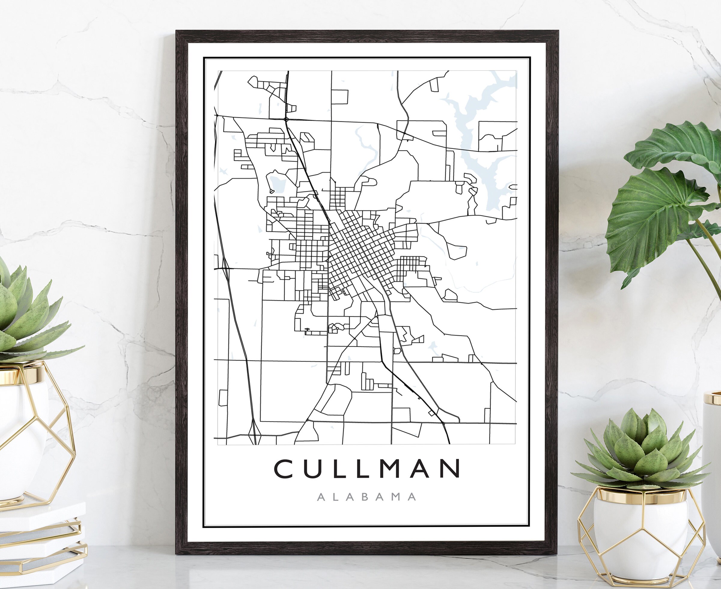 Cullman Alabama City Map Alabama City Road Map Poster City