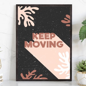 KEEP MOVING, Gym Wall Art, Gym Poster, Gym Prints, Fitness Décor, Home Gym Poster, Motivation Art, Home Gym Décor, Wall Hanging,Poster Print