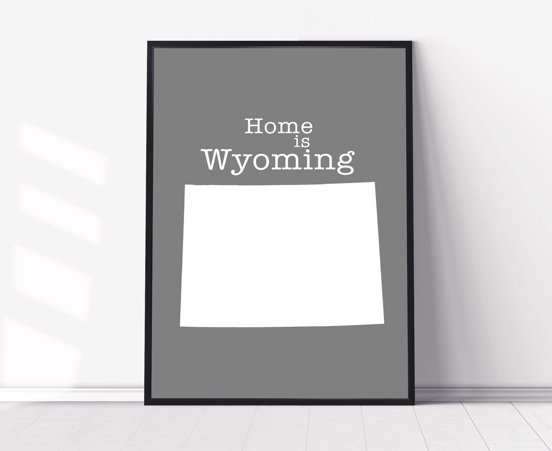 Wyoming Map Wall Art, Wyoming Modern Map, Poster Printing, City Map ...