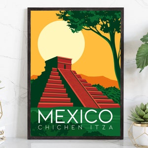 MEXICO travel poster, Mexico cityscape poster, Landmark poster wall art, Home wall art, Office wall decoration, Birthday gift