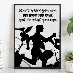 Start where you are.., Gym wall art, Gym Poster, Gym quote, Gym Décor, Home gym décor, Home gym poster, Fitness décor, Motivational quote