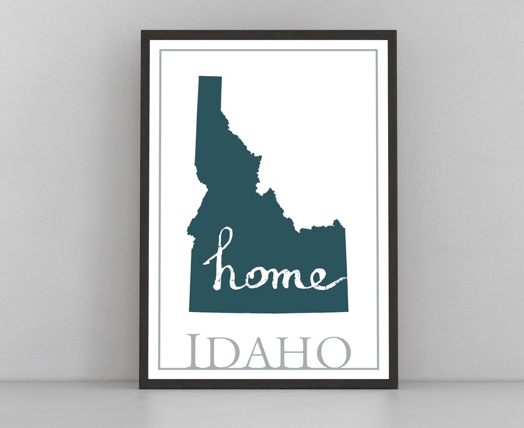 Idaho Map Wall Art, Idaho Modern Map Poster Print, Home Wall Decor ...