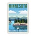 Retro Style Travel Poster, Minnesota, Vintage Rustic Poster Print, Home ...