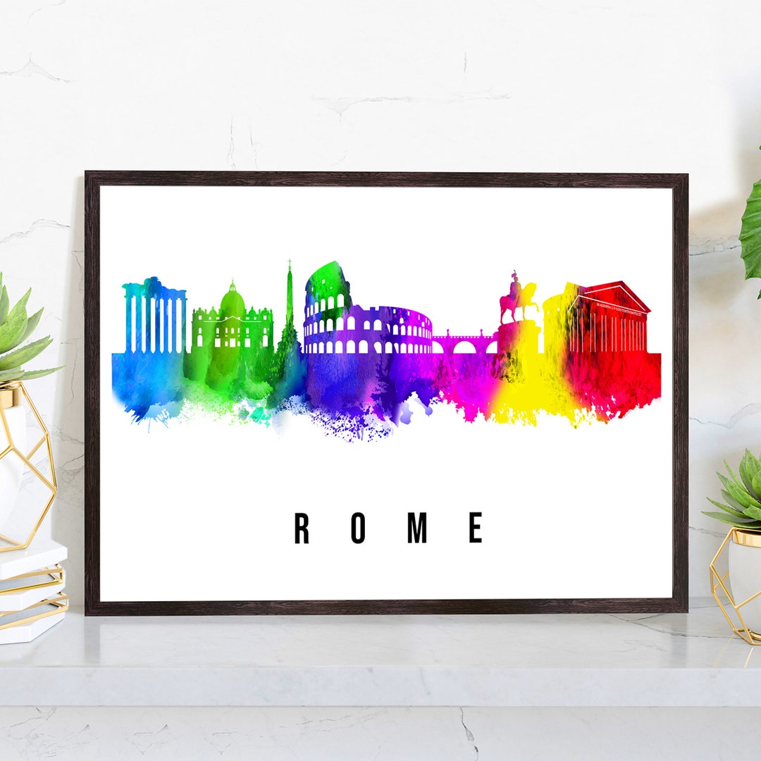 Window View Poster Rome Rome Italy Poster, Skyline Poster Cityscape Poster, Italy Landmark City ...