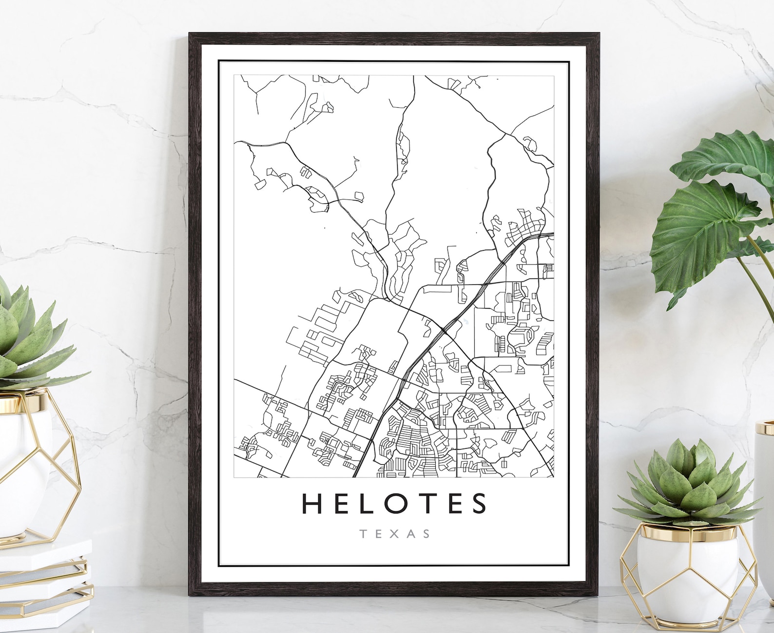 Helotes Texas City Map Helotes Texas City Road Map Poster Etsy