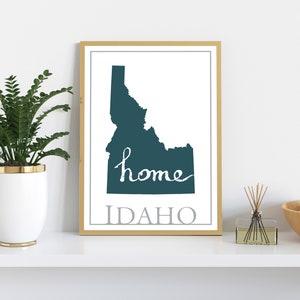 Idaho Map Wall Art, Idaho Modern Map Poster Print, Home Wall Decor ...